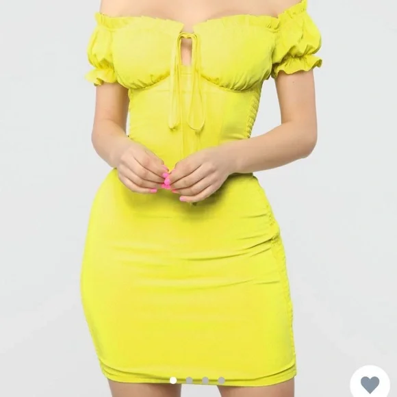 Yellow dress fashion nova bodycon medium